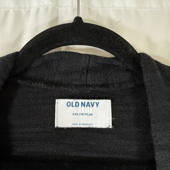 Old Navy Cardigan Girls XXL 18 Plus Black Open Front Cotton Blend Long Sleeve - Picture 4 of 9